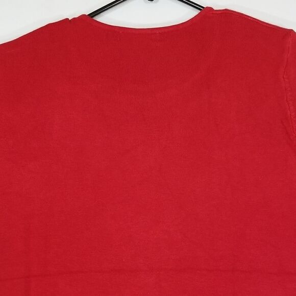 Lemon Curve Sweater Women's 2XL Long Sleeve Beaded Design Red Cotton Blend - Picture 10 of 11